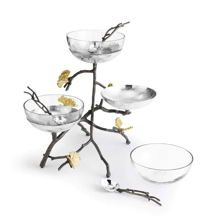 اردو خوری 3 خانه همراه با قاشق مایکل آرام | Butterfly Ginkgo Triple Bowl Set / Spoons — تصویر ۵