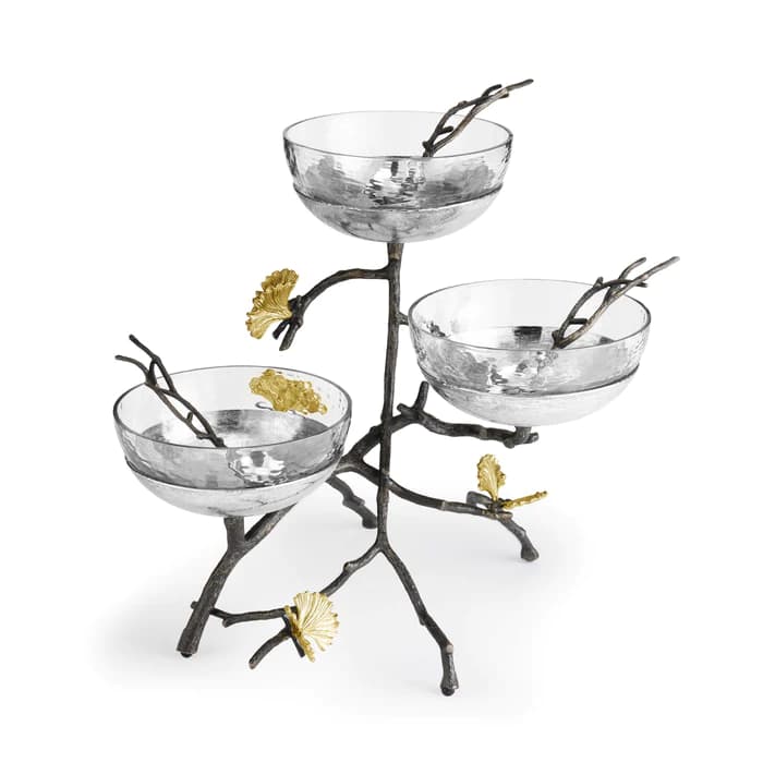 اردو خوری 3 خانه همراه با قاشق مایکل آرام | Butterfly Ginkgo Triple Bowl Set / Spoons — تصویر ۴