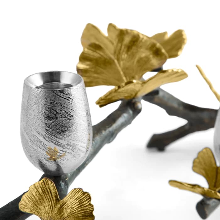 جا شمعی 3 شعله مایکل آرام | Butterfly Ginkgo Centerpiece — تصویر ۲