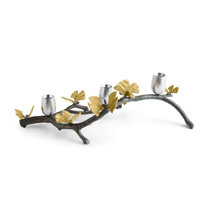 جا شمعی 3 شعله مایکل آرام | Butterfly Ginkgo Centerpiece — تصویر ۴