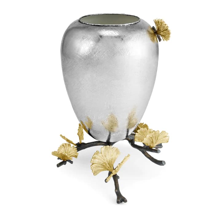 گلدان پایه دار مایکل آرام | Butterfly Ginkgo Vase – Medium — تصویر ۴