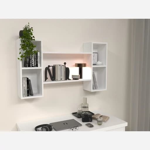 شلف کتابخانه دیواری مدل اچ مبلمان فرنا مدل 1122360