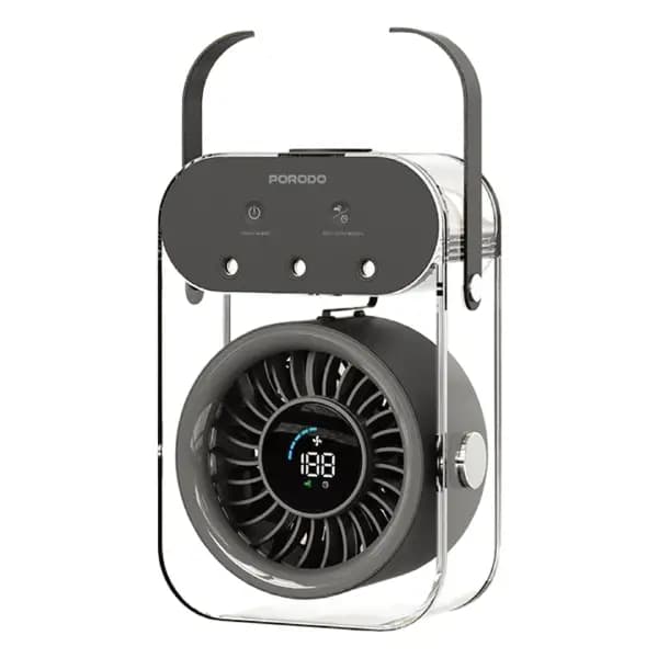پنکه مه پاش قابل حمل با مخزن 500 میلی لیتر پرودو مدل Porodo Lifestyle Chillo Aqua Portable Mist Fan