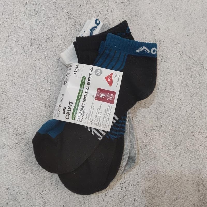 جوراب ورزشی حرفه ای برند کریویت ساق کوتاه پک 3جفتی CRIVIT 443113 — تصویر ۲