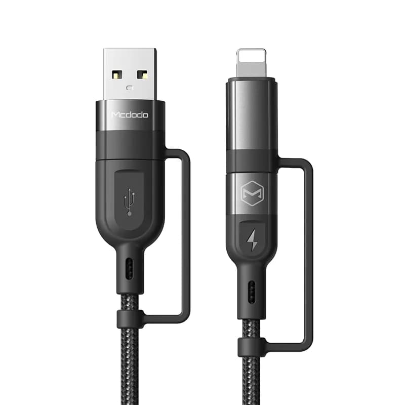 کابل مک دودو Mcdodo CA-8070 از نوع (USB-A/USB-C به USB-C/Lightning) با طول ۱.۲ متر (با گارانتی شرکتی) — تصویر ۲