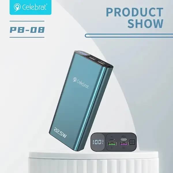 پاوربانک 20000 هزار 22.5 وات سلبریت مدل Celebrat PB08 — تصویر ۴