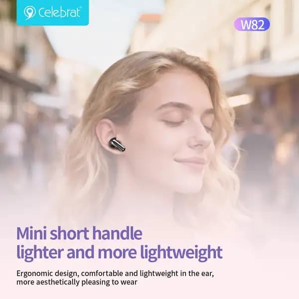 هدفون هایفای چرمی سلبریت مدل Celebrat W82 TWS — تصویر ۵