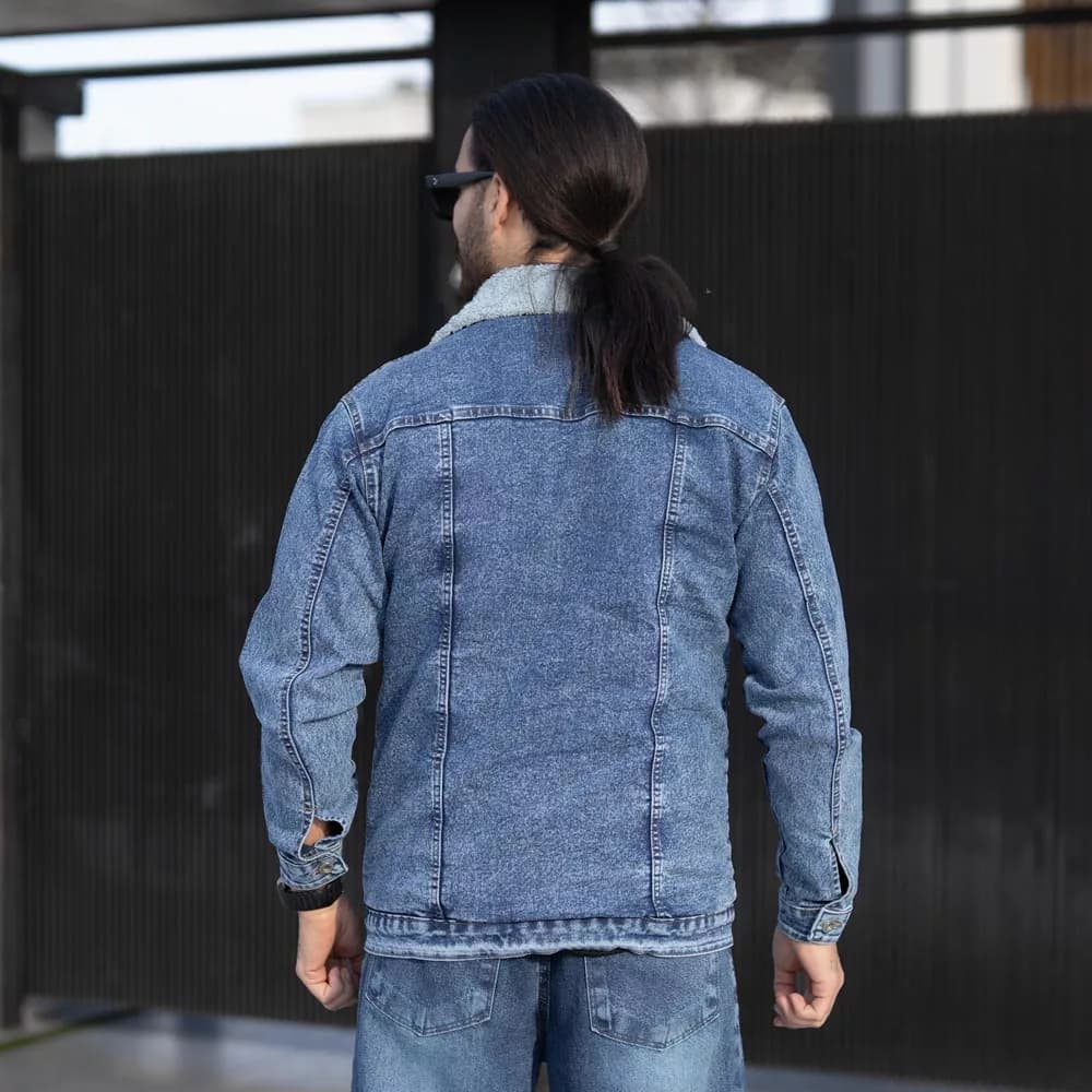 کت جین مردانه آبی کد 28588 — تصویر ۲