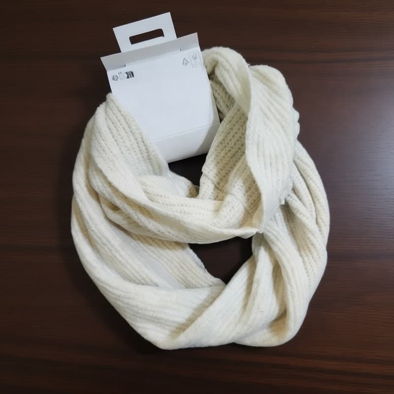 ست کلاه و شال رینگی بلند بافت برند اکسسورایز رنگ سفیدشیری Accessories 880824 — تصویر ۳