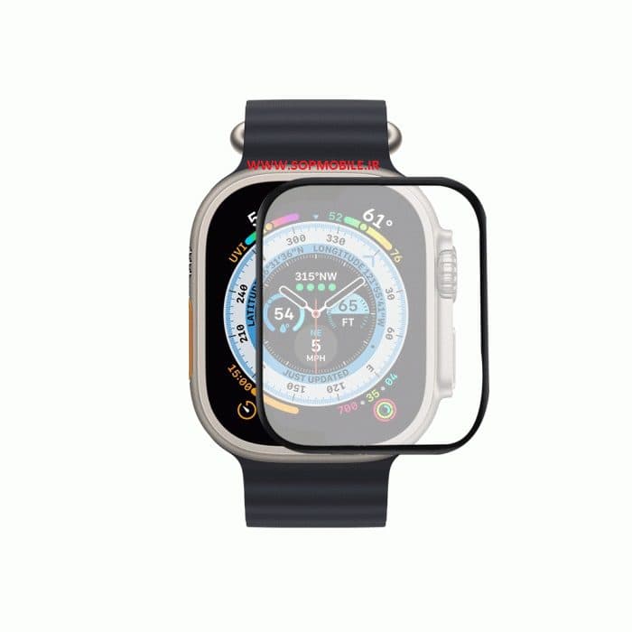 محافظ صفحه نمایش ساعت هوشمند اپل واچ سایز Apple Watch ULTRA 3 – 49mm تمام چسب از جنس شیشه ای تمپرد — تصویر ۸