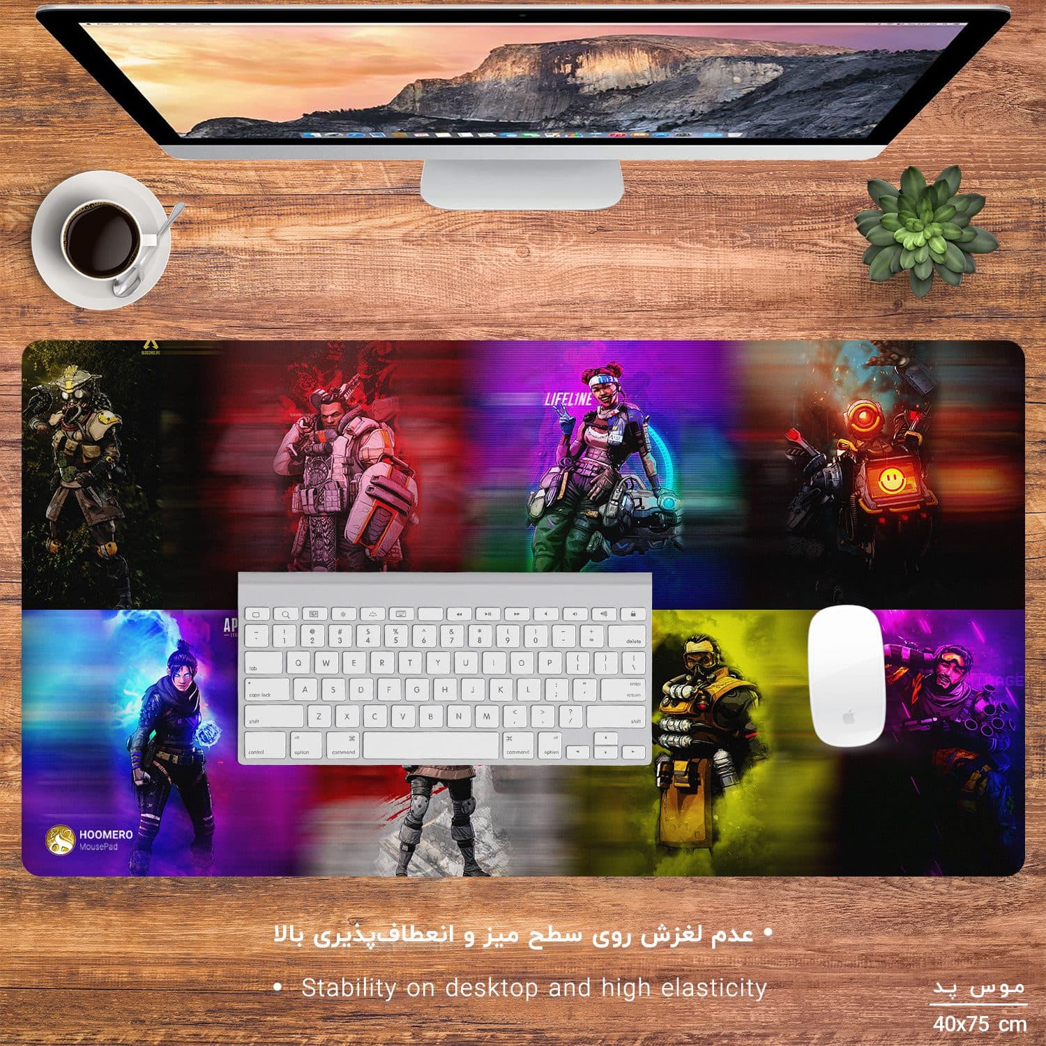دسک پد هومرو طرح Apex Legends مدل MX1782 سایز 40×75 سانتی‌متر — تصویر ۲