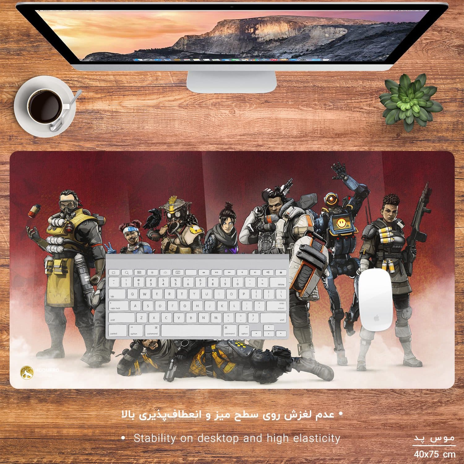 دسک پد هومرو طرح Apex Legends مدل MX1781 سایز 40×75 سانتی‌متر — تصویر ۲