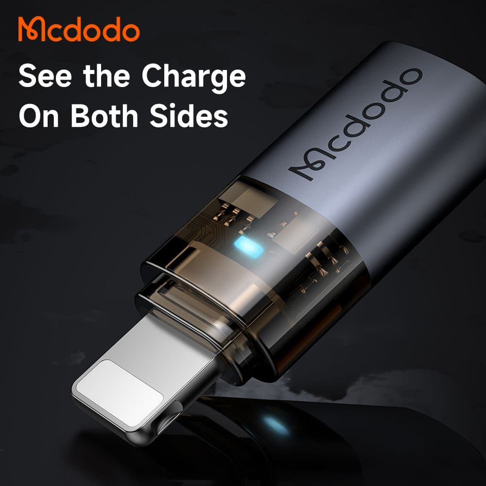 تبدیل مک دودو Mcdodo OT-7630 – USB-C to Lightning با توان 36 وات و LED (با گارانتی شرکتی) — تصویر ۲