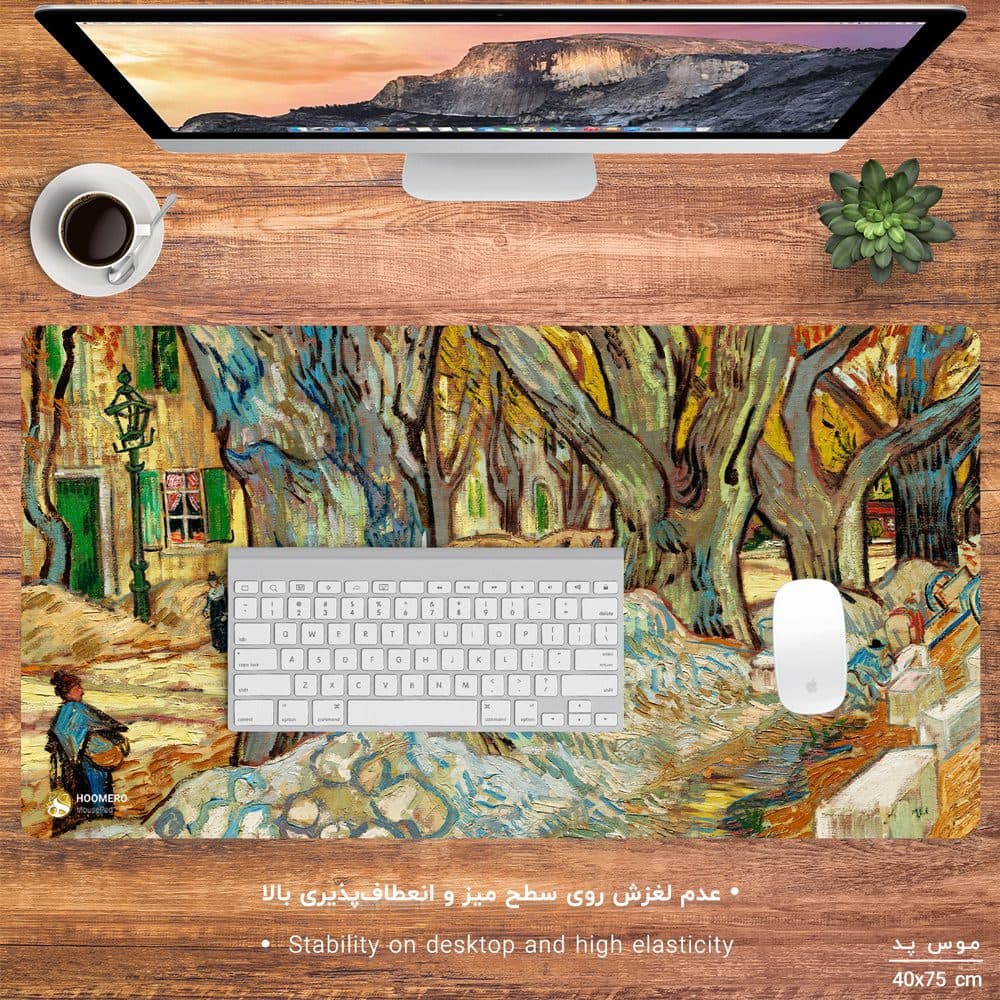 دسک پد پرمیوم هومرو طرح نقاشی مدل DP015 سایز 40×75 سانتیمتر — تصویر ۵