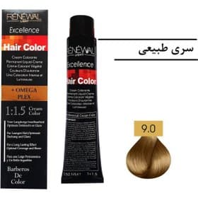 رنگ مو رنوال شماره 9.0 حجم 150 میل رنگ بلوند خیلی روشن