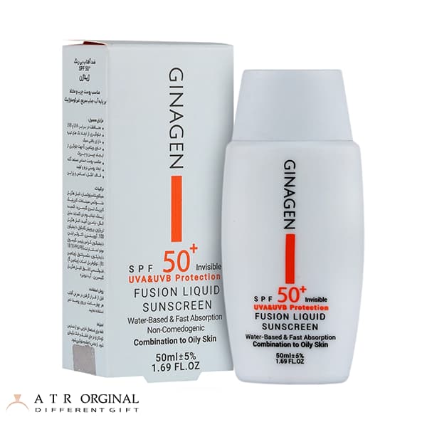 ضد آفتاب بی رنگ ژیناژن مدل Fusion liquid مناسب پوست چرب — تصویر ۲