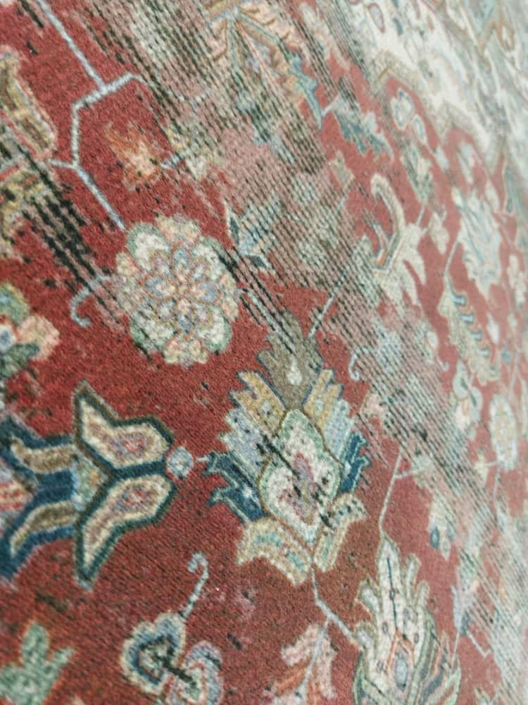 فرش وینتیج کد 100625 لاکی حاشیه کرم — تصویر ۸
