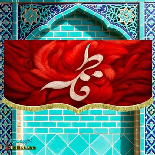 کتیبه مخمل فاطمه الزهرا(س) طرح پر