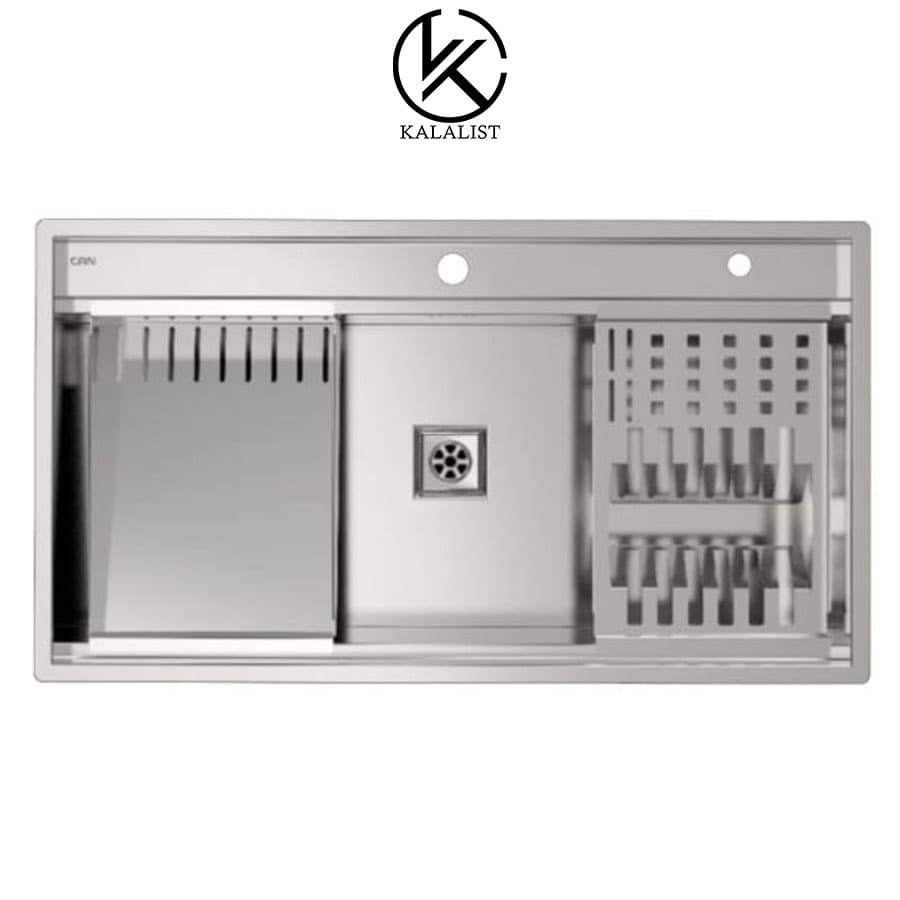 سینک کن استیل توکار مدل BCN 304-104+شیر آبشاری