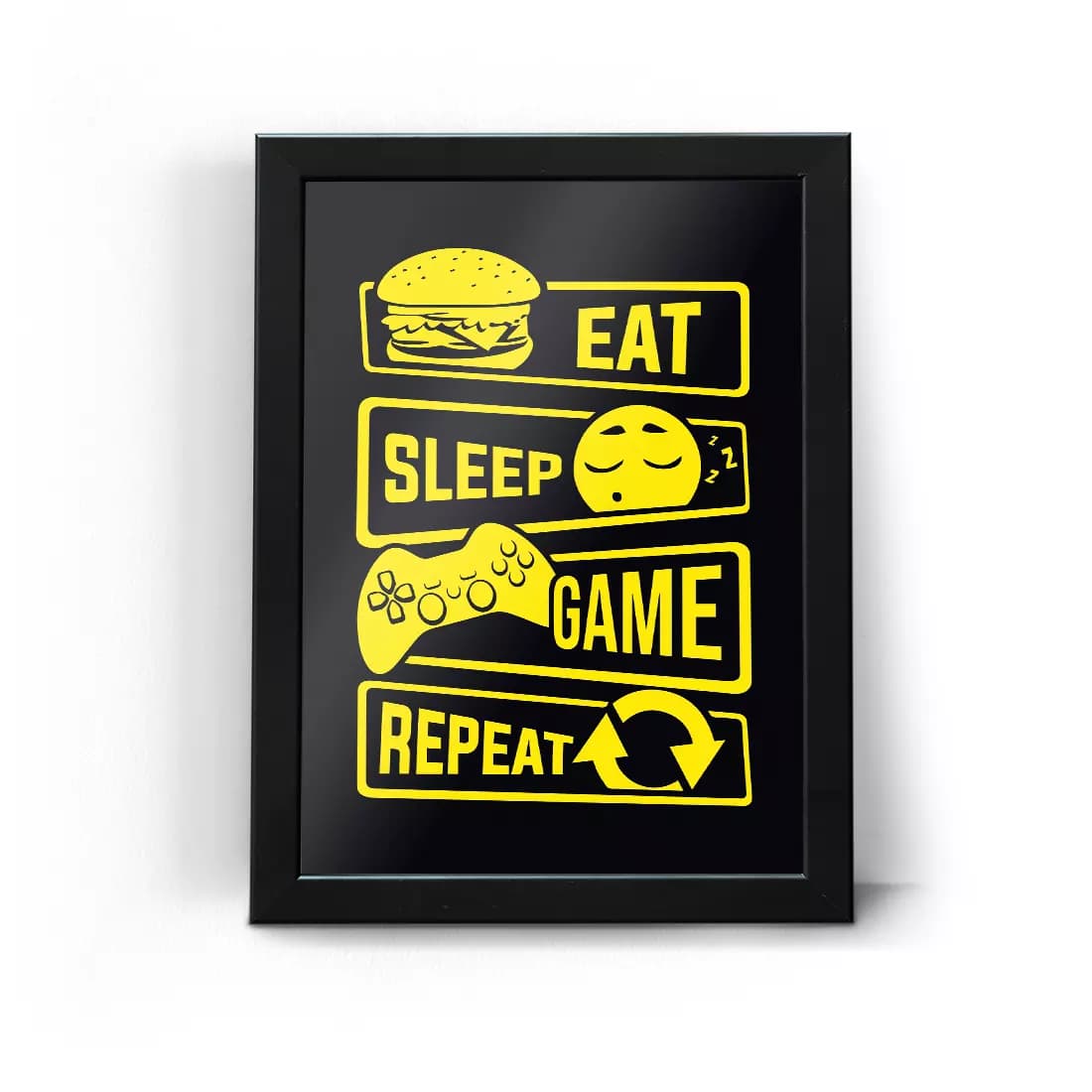 تابلو قاب گیمینگ Eat Sleep Game