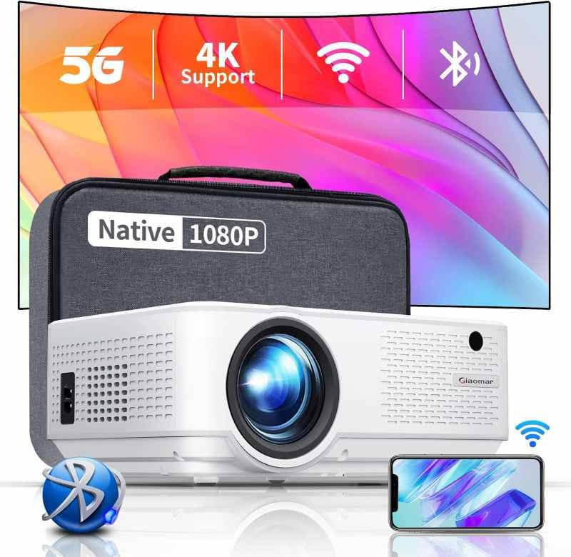 ویدئو پروژکتور وای‌فای 5G برند Giaomar مدل C9 پروژکتور 12000L فول اچ‌دی 1080P با پشتیبانی از 4k