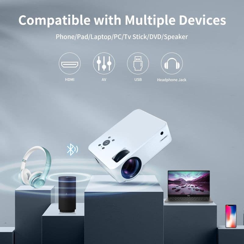 ویدئو پروژکتور وایفای 5G برند Giaomar مدل C9 پروژکتور 12000L فول اچدی 1080P با پشتیبانی از 4k — تصویر ۷