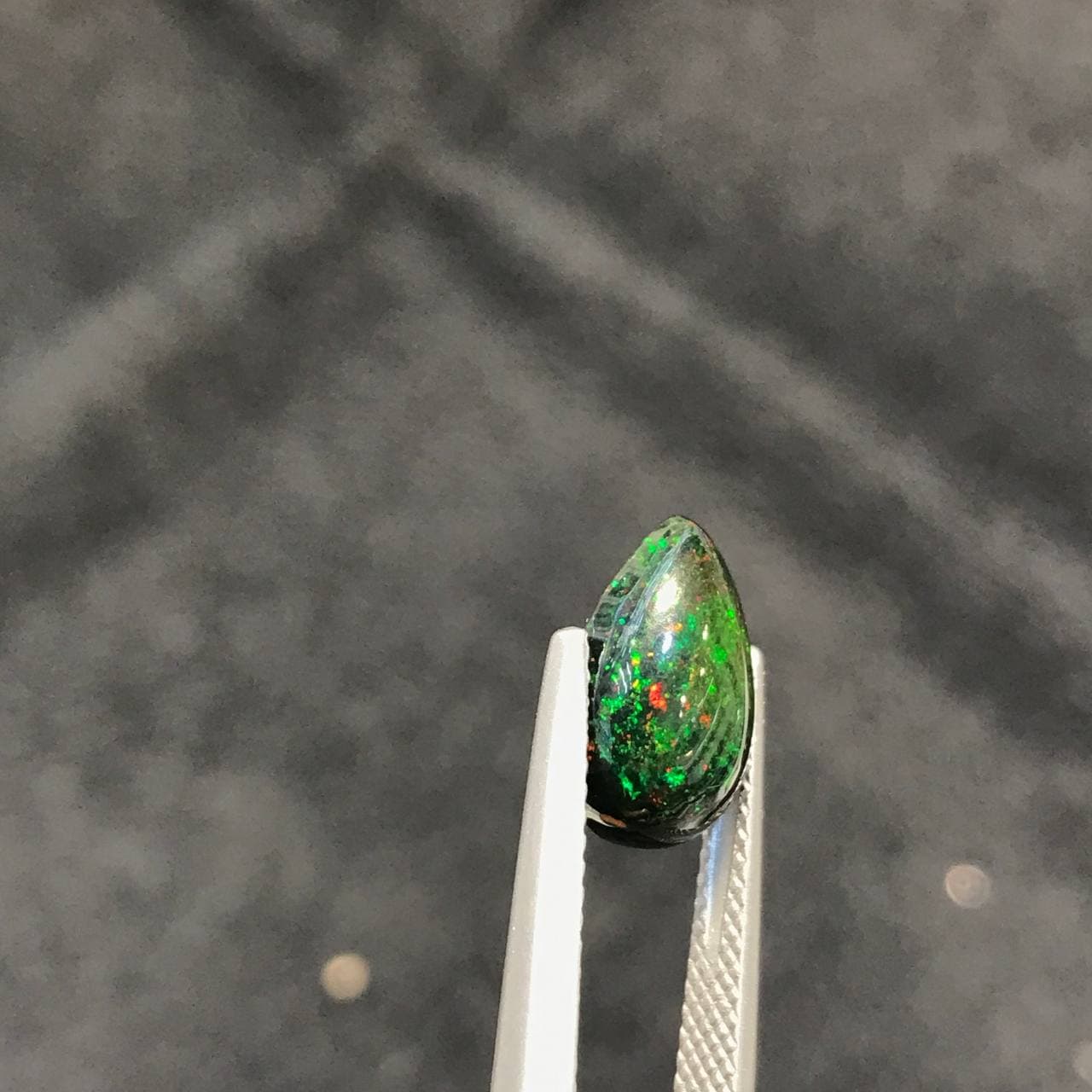 نگین اپال مشکی اصل سایز 12*8 — تصویر ۳