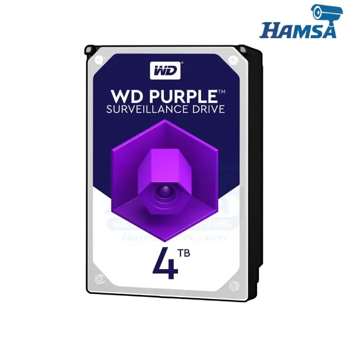 هارددیسک اینترنال وسترن دیجیتال بنفش ظرفیت 4 ترابایت اصلی- WD 4TB purple HDD