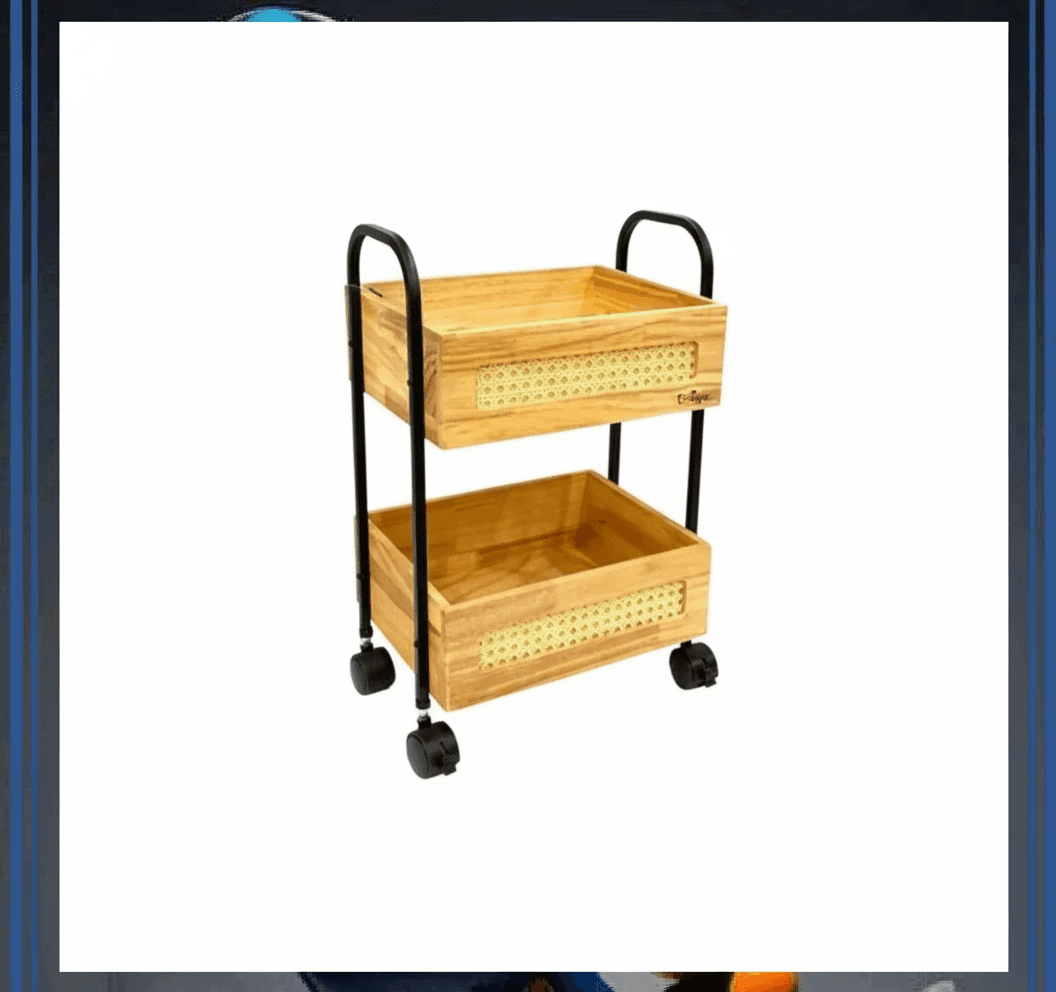 جای سیب زمینی پیازی 2طبقه چوب حصیری یونیک کد UN-2965