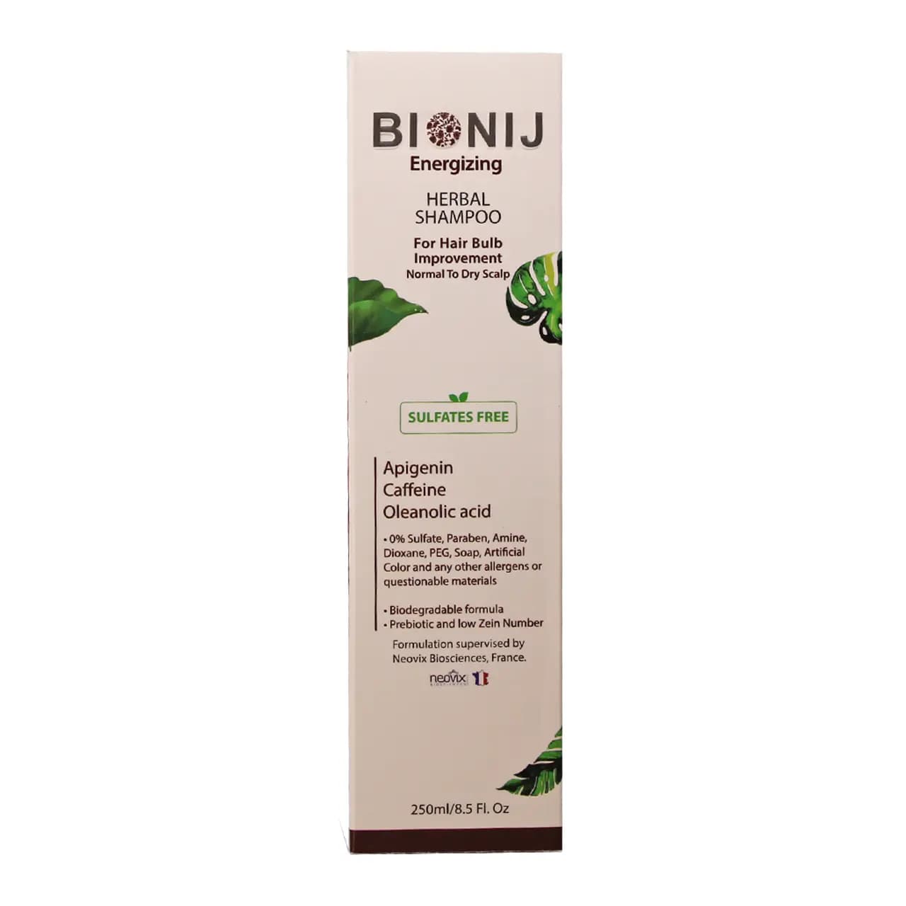 شامپو گیاهی بیونیج مخصوص تقویت پوست سر نرمال تا خشک 250 میلی لیتر