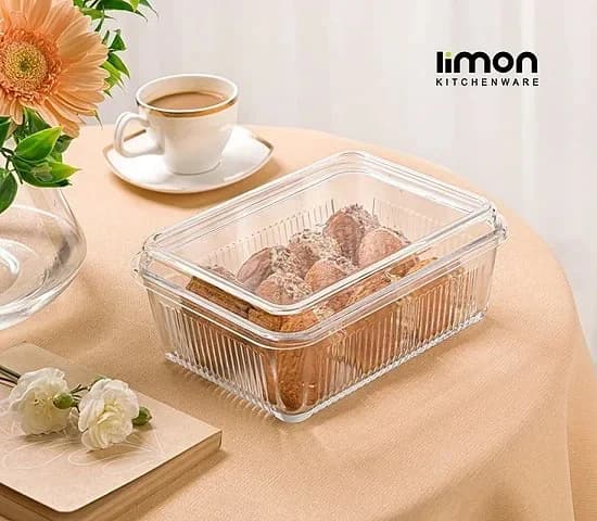 بیسکویت خوری لیمون مستطیل شیشه ای کد 226000