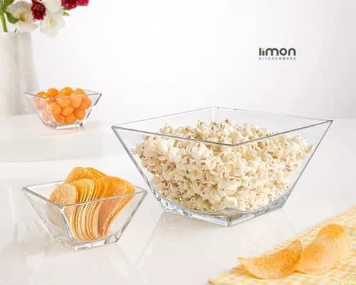 آجیل خوری شیشه ای مربع لیمون کد 209200 — تصویر ۲