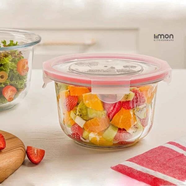 ظرف شیشه ای لیمون گرد دربدار 1/2 لیتر کد 207735 — تصویر ۲