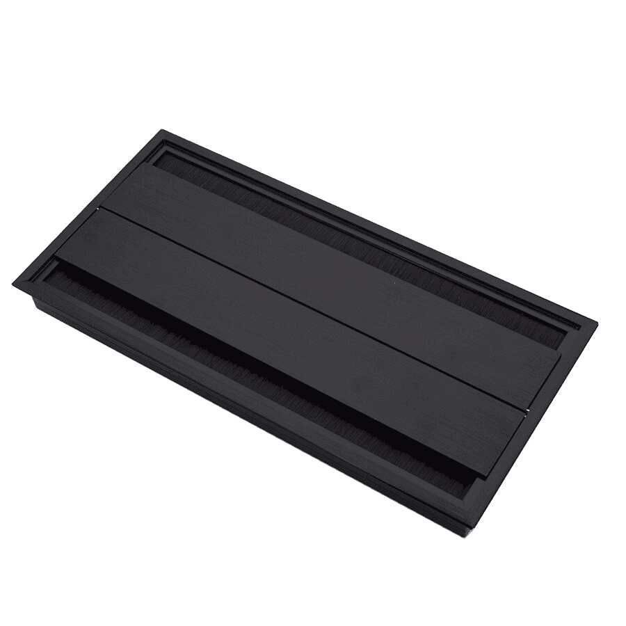 جاکابلی مستطیل آلومینیومی 2 طرفه به همراه گردگیر ملونی سایز (145*300) مشکی براش