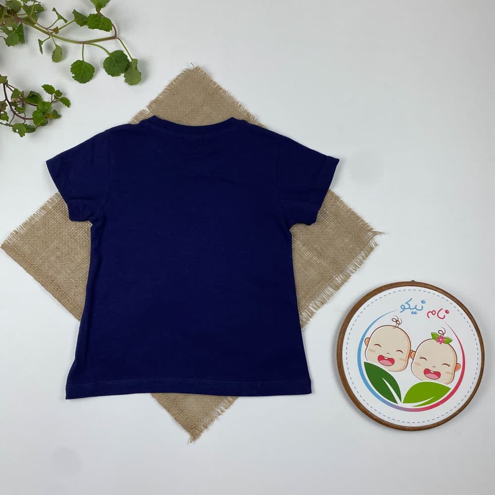 تیشرت دخترانه آستین کوتاه طرح پری دریایی یقه گرد سرمه ای رنگ – 2 تا 4 سال — تصویر ۶