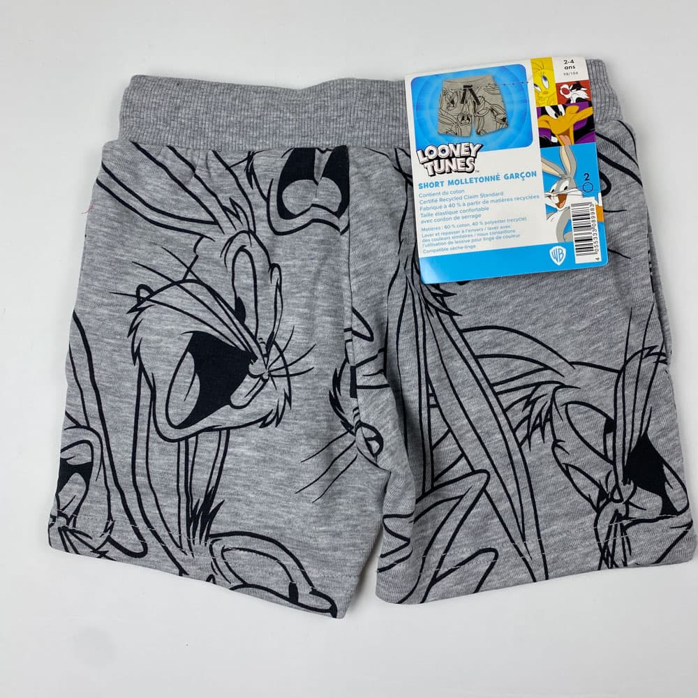 شلوارک پسرانه طرح خرگوش بندک دار طوسی رنگ — تصویر ۵