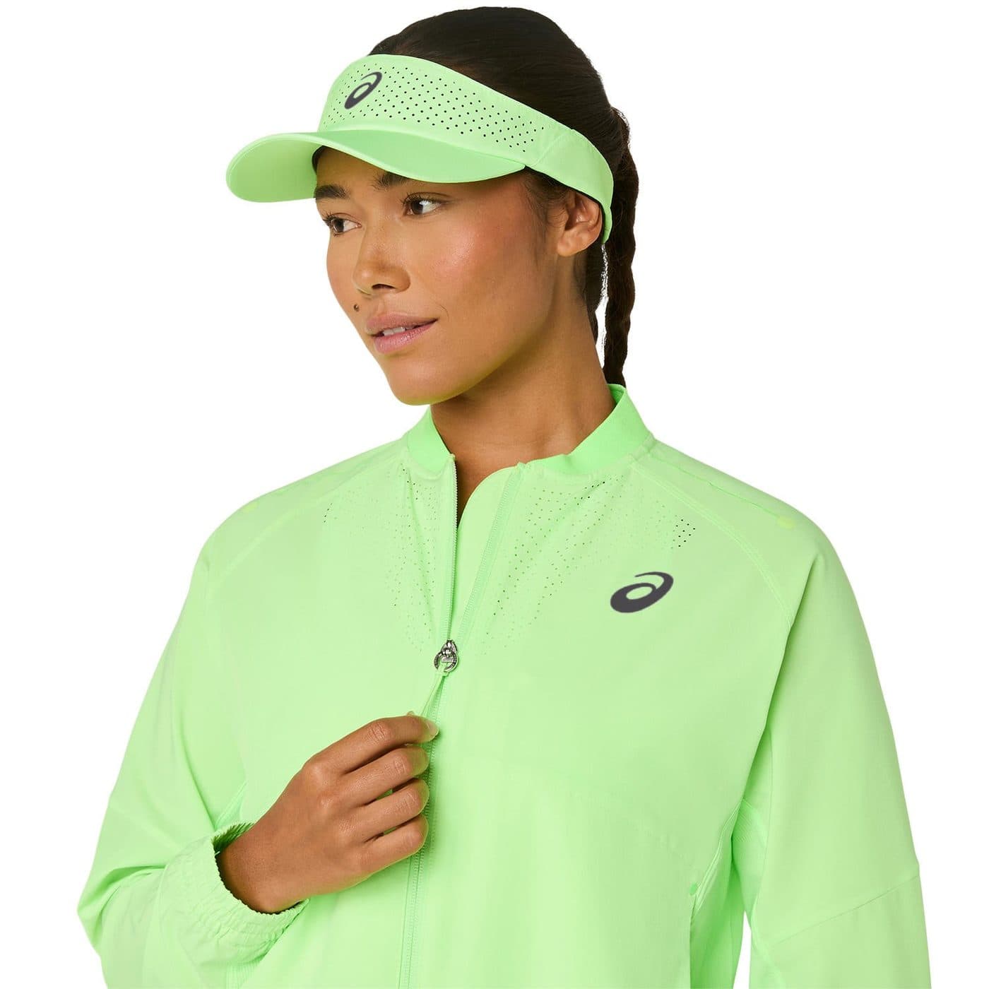 سویشرت تنیس زنانه اسیکس ASICS Match Jacket – سبز — تصویر ۲
