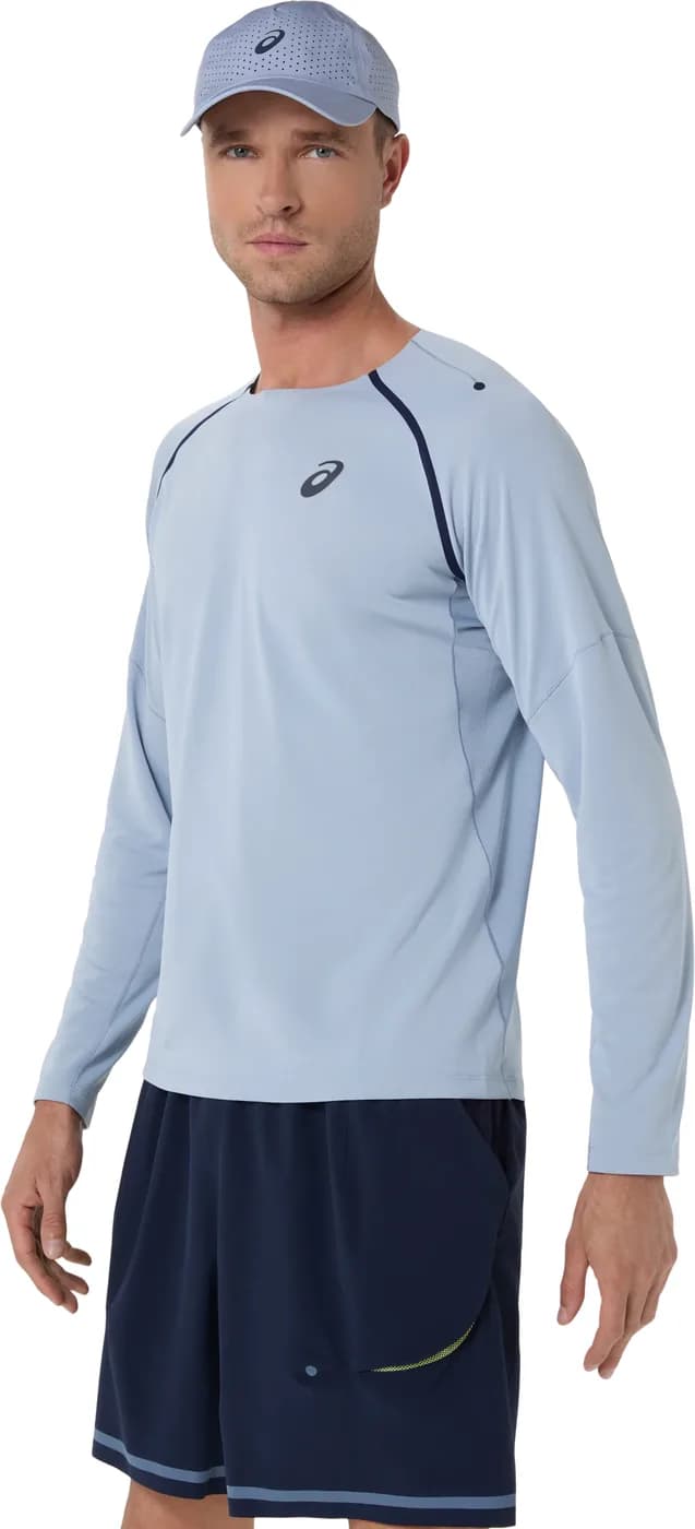 تیشرت تنیس مردانه اسیکس ASICS Match LS Top – آبی خاکستری — تصویر ۳