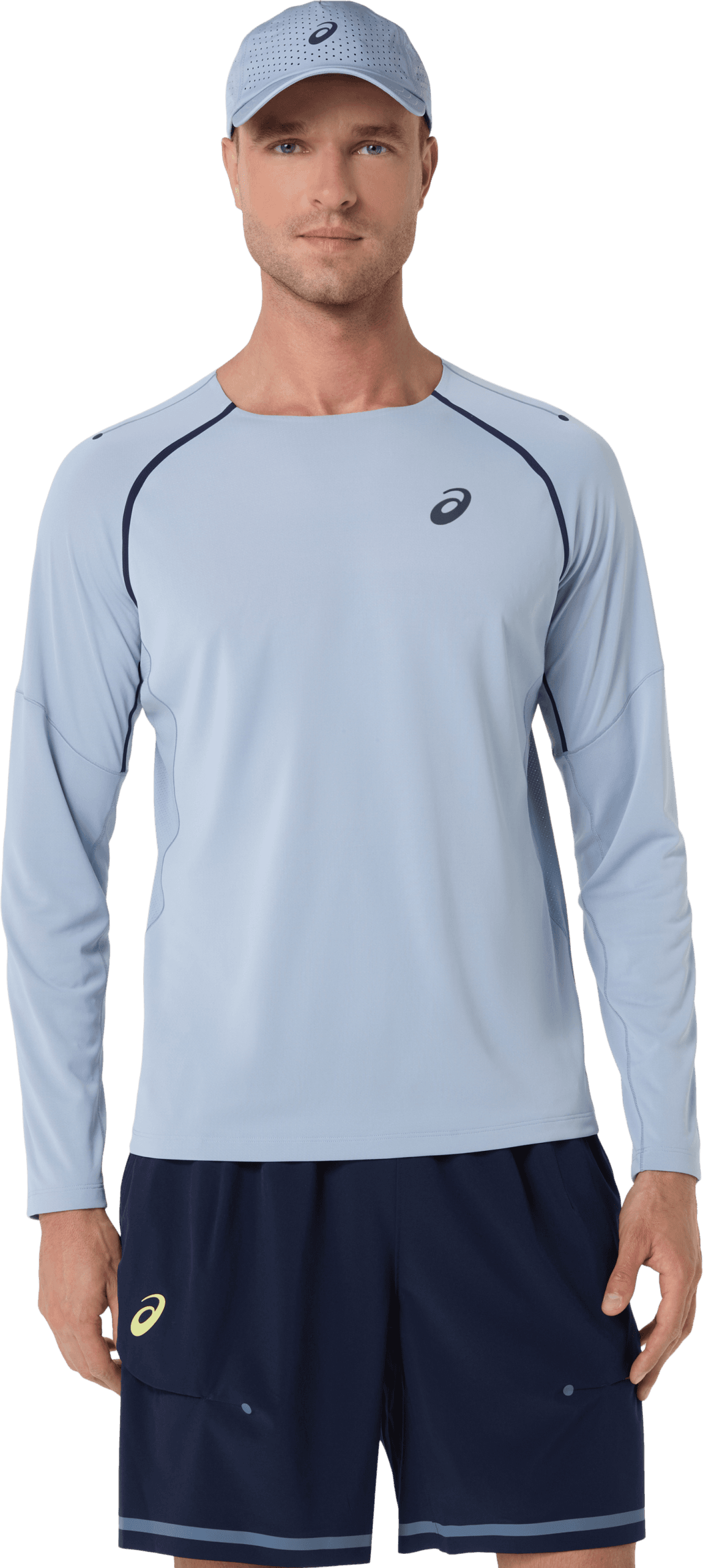 تیشرت تنیس مردانه اسیکس ASICS Match LS Top – آبی خاکستری