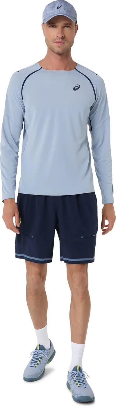 تیشرت تنیس مردانه اسیکس ASICS Match LS Top – آبی خاکستری — تصویر ۵