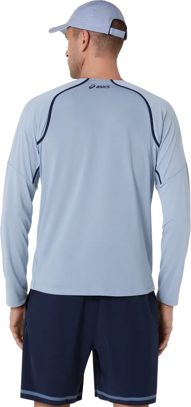 تیشرت تنیس مردانه اسیکس ASICS Match LS Top – آبی خاکستری — تصویر ۴