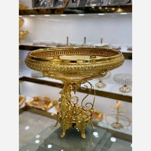 سرویس پذیرایی نگین دار پایه برگ طلایی اماراتی — تصویر ۲