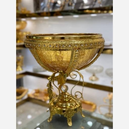 سرویس پذیرایی نگین دار پایه برگ طلایی اماراتی — تصویر ۳
