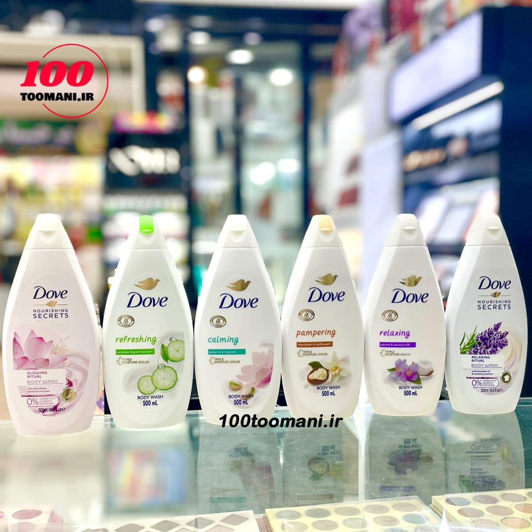 شامپو بدن کرمی بادام و گل بامیه داو مدل Purely Pampering حجم 500 میل — تصویر ۲