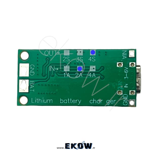 ماژول شارژ باتری لیتیومی 4cell 2A با درگاه TYPE C — تصویر ۲