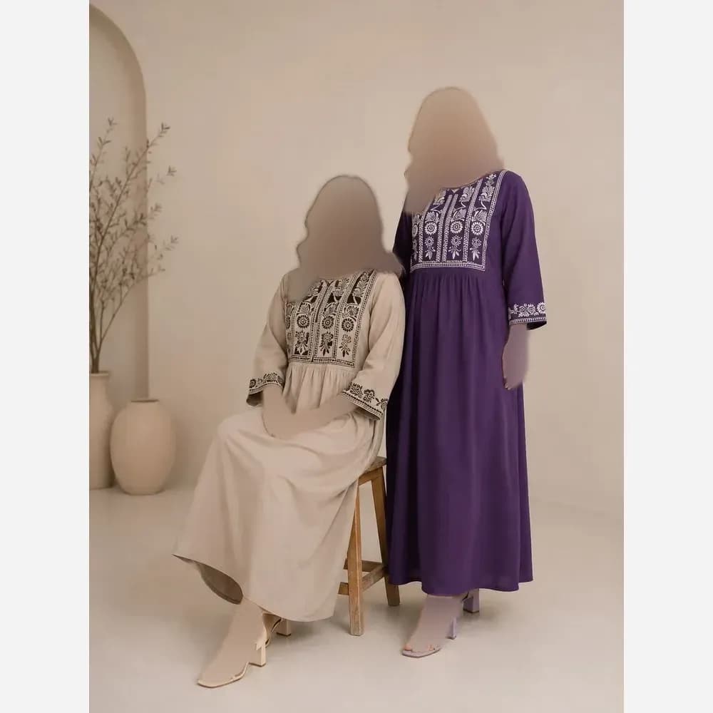 ساحلی نخی ململ زنانه طرح الهه فری سایز مناسب تابستان — تصویر ۴