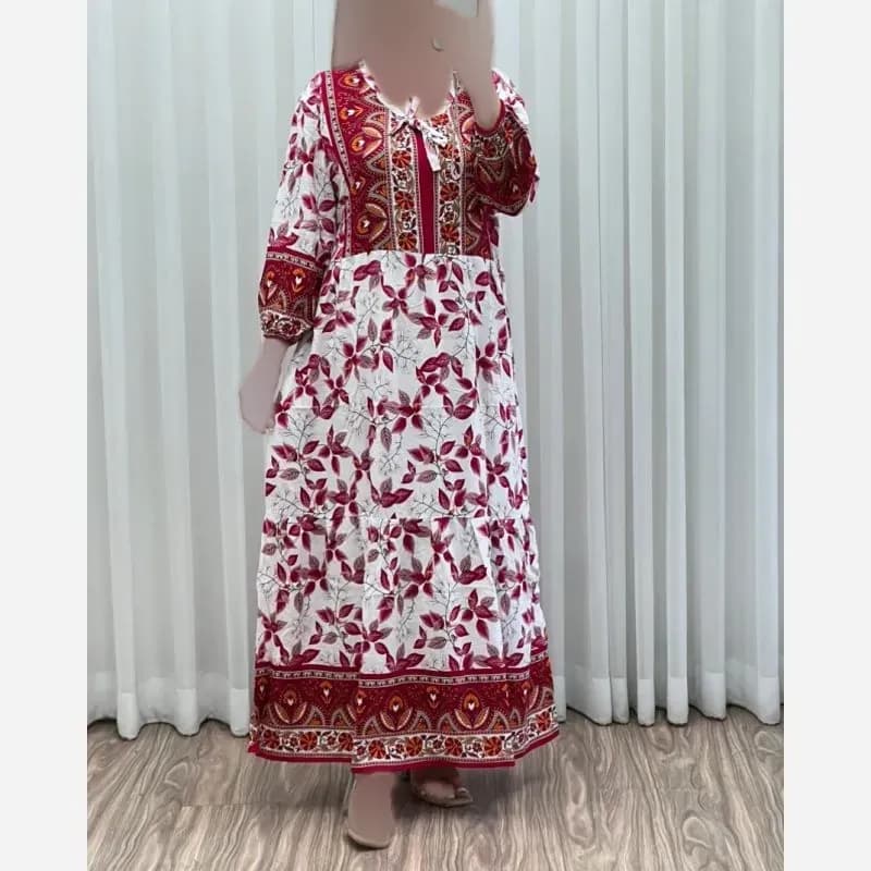 ساحلی نخی حاشیه دار زنانه فری سایز خنک و راحت — تصویر ۵