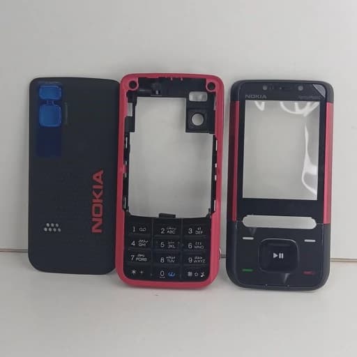 قاب نوکیا 5610 دور قرمز سخت افزاری شاسی دار با کلیدها کره ای Nokia 5610