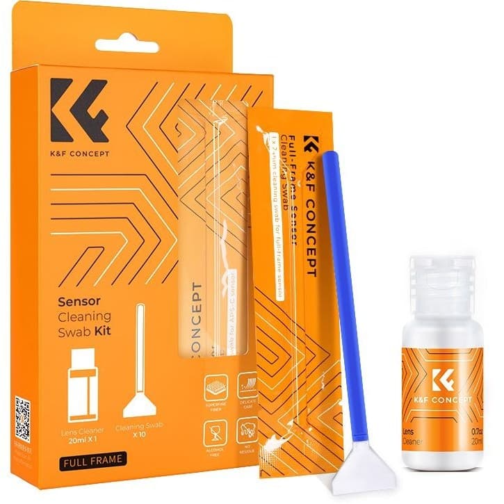 پارو تمیزکننده + محلول فول فریم کی اند اف K&F CONCEPT FULL-FRAME SENSOR CLEANING SWAB KIT