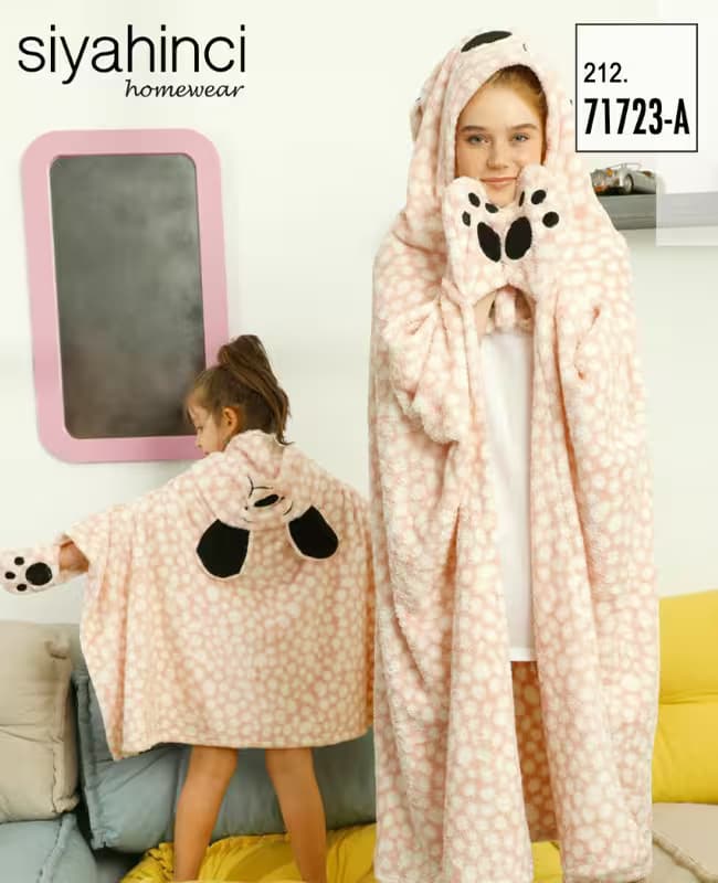 شنل خز دار زنانه سیاه اینجه کد 71723